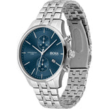 Hugo Boss Associate Blue Dial Silver Steel Strap Watch for Men - 1513839