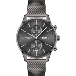 Hugo Boss Associate Grey Dial Grey Mesh Bracelet Watch for Men - 1513870