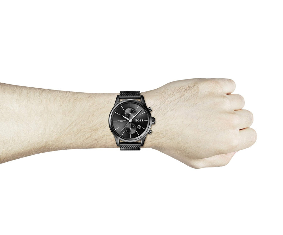 Hugo Boss Associate Grey Dial Grey Mesh Bracelet Watch for Men - 1513870