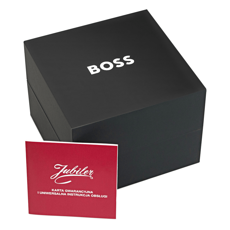 Hugo Boss Avery Chronograph Black Dial Silver Steel Strap Watch for Men - 1514157
