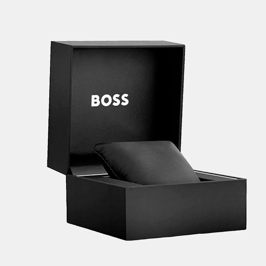 Hugo Boss Avery Chronograph Blue Dial Black Leather Strap Watch for Men - 1514156