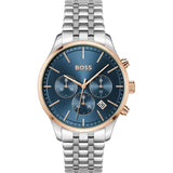 Hugo Boss Avery Chronograph Blue Dial Silver Steel Strap Watch for Men - 1514158