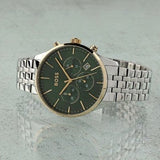 Hugo Boss Avery Chronograph Green Dial Silver Steel Strap Watch for Men - 1514159