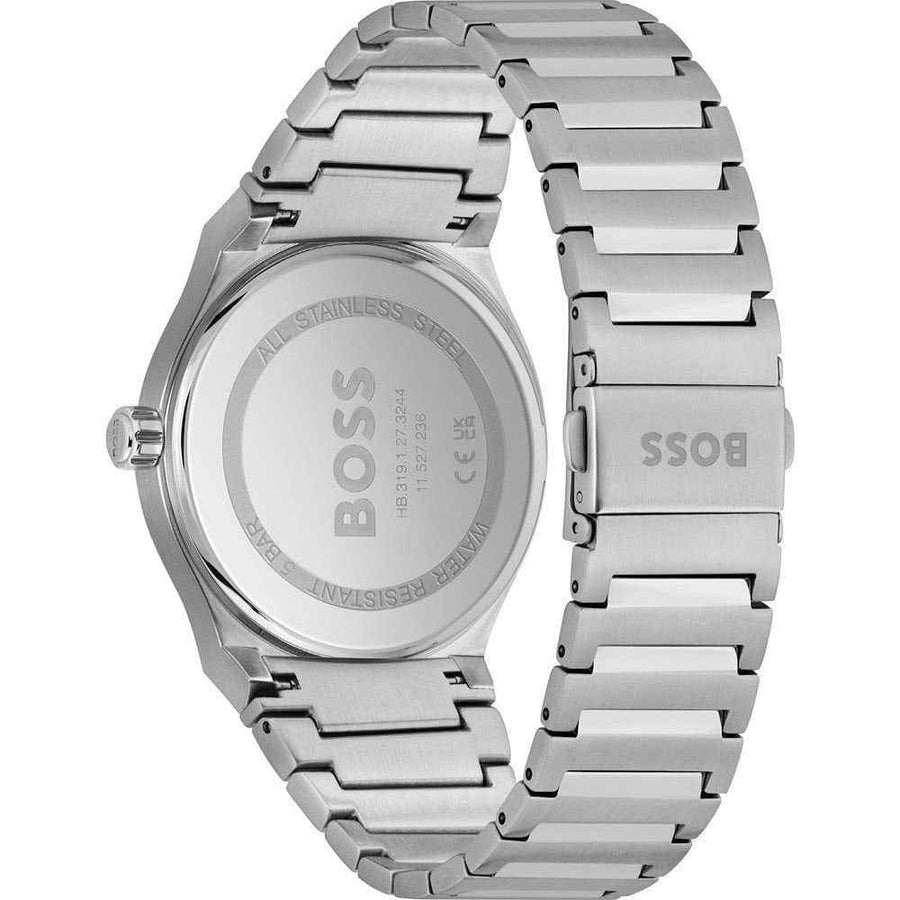 Hugo Boss Candor Blue Dial Silver Steel Strap Watch for Men - 1514076