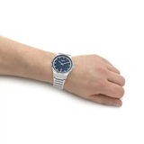 Hugo Boss Candor Blue Dial Silver Steel Strap Watch for Men - 1514076