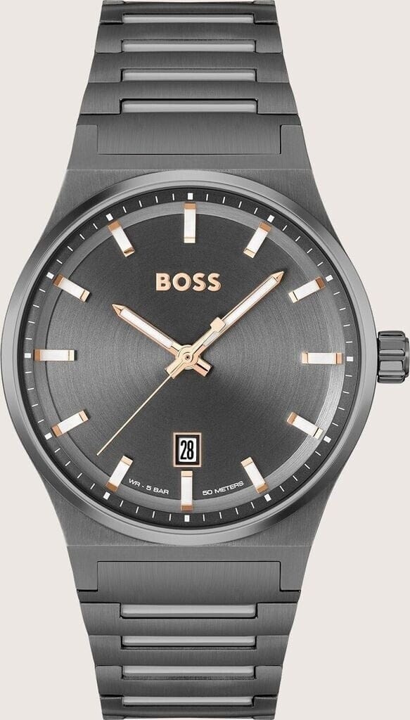 Hugo Boss Candor Grey Dial Grey Steel Strap Watch for Men - 1514078