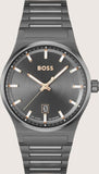 Hugo Boss Candor Grey Dial Grey Steel Strap Watch for Men - 1514078