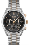 Hugo Boss Champion Chronograph Black Dial Two Tone Steel Strap Watch for Men - 1513819