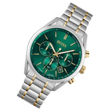 Hugo Boss Champion Green Dial Silver Steel Strap Watch for Men - 1513878