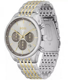 Hugo Boss Gregor Chronograph Silver Dial Two Tone Steel Strap Watch For Men - 1514053