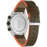 Hugo Boss Cloud Chronograph Olive Green Dial Green Leather Strap Watch for Men - 1514018