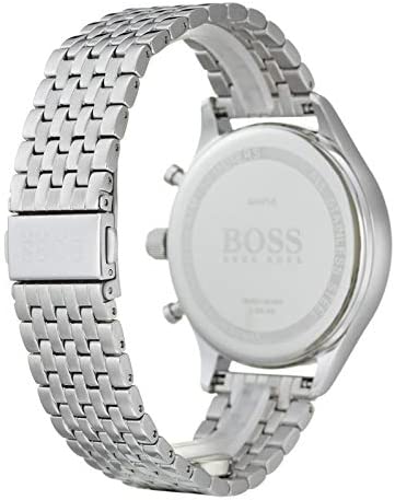 Hugo Boss Companion Black Dial Silver Steel Strap Watch for Men - 1513652