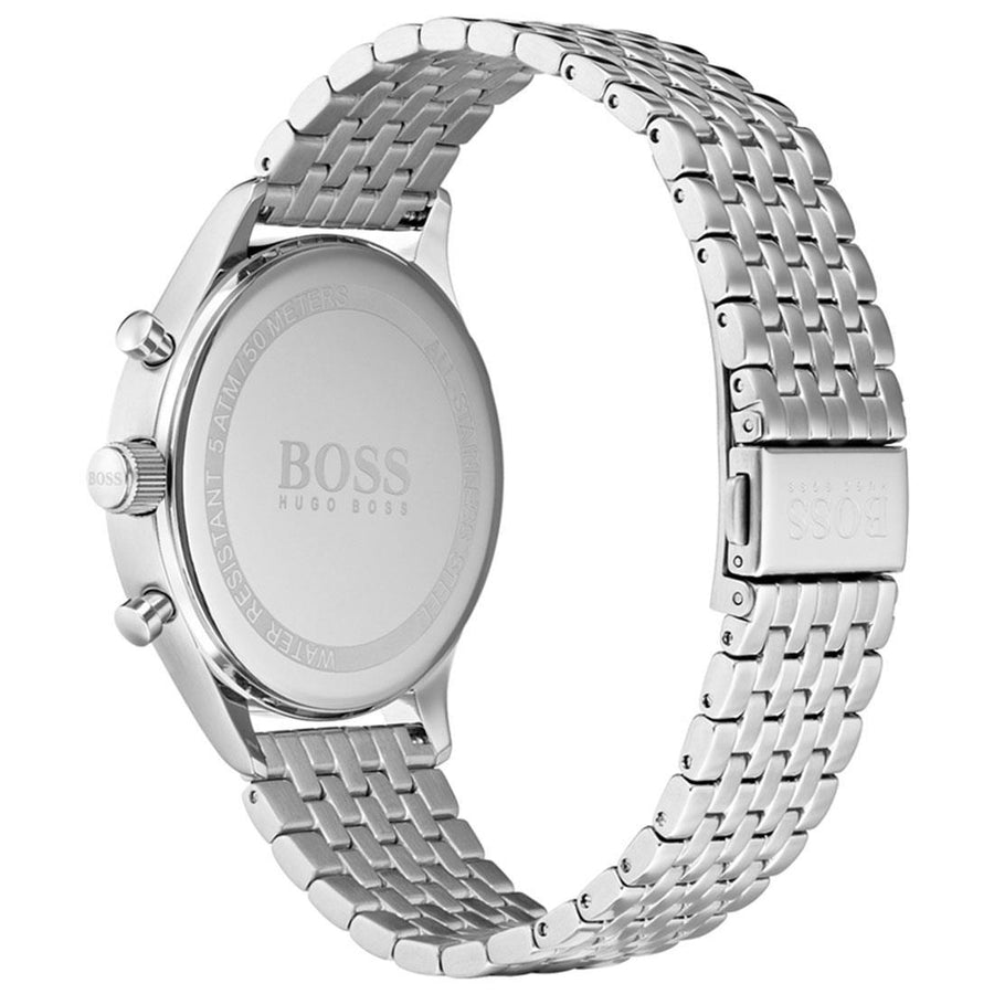 Hugo Boss Companion Blue Dial Silver Steel Strap Watch for Men - 1513653