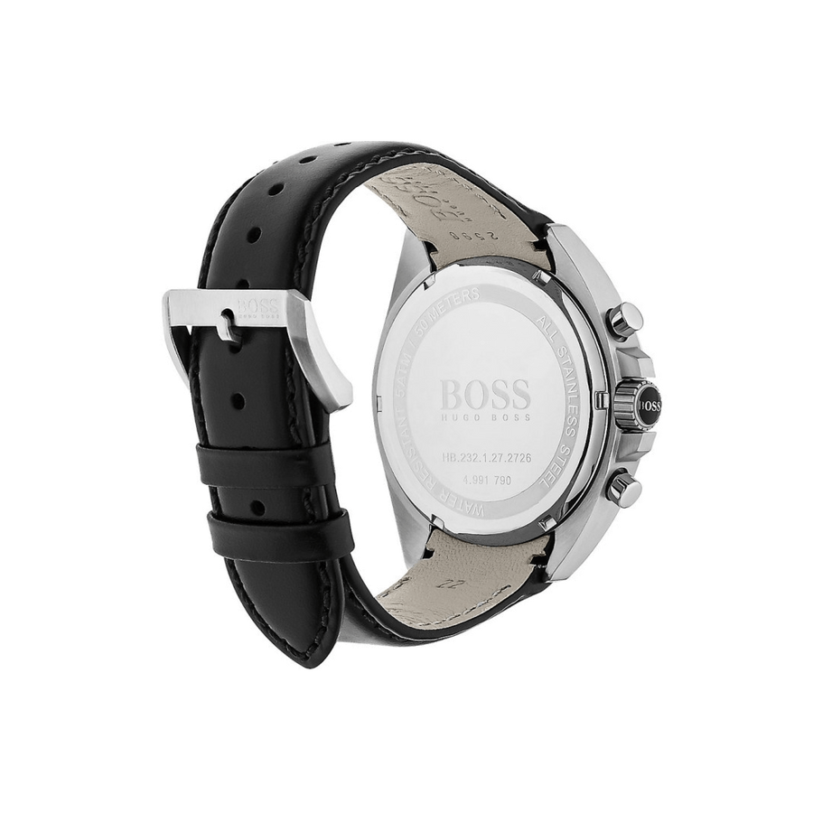 Hugo Boss Contemporary Sport Driver Black Dial Black Leather Strap Watch for Men - 1513085