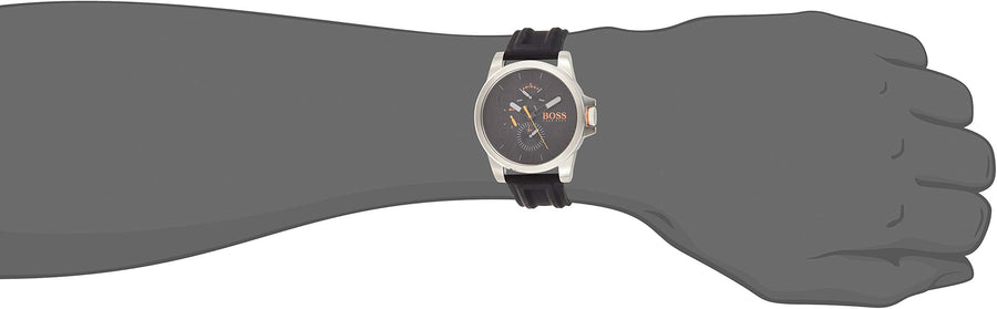 Hugo Boss Detroit Sport Quartz Black Dial Black Rubber Strap Watch for Men - 1550006