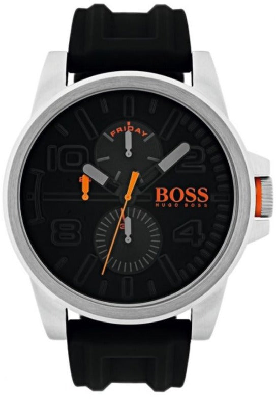 Hugo Boss Detroit Sport Quartz Black Dial Black Rubber Strap Watch for Men - 1550006