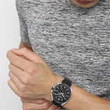 Hugo Boss Distinct Black Dial Black Rubber Strap Watch for Men - 1513855