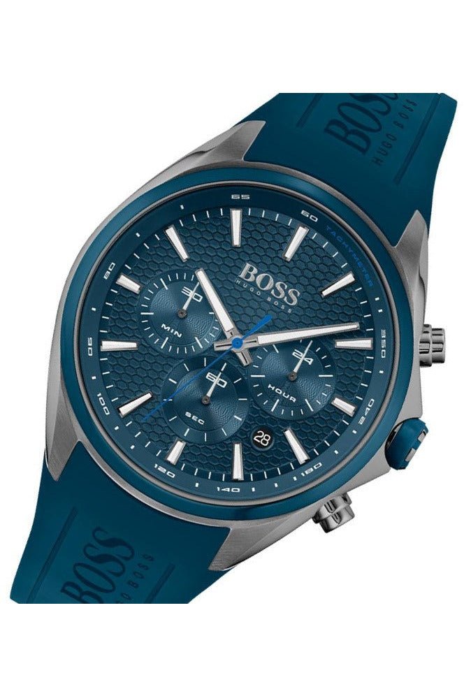 Hugo Boss Distinct Blue Dial Blue Rubber Strap Watch for Men - 1513856