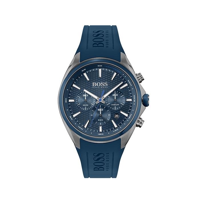 Hugo Boss Distinct Blue Dial Blue Rubber Strap Watch for Men - 1513856