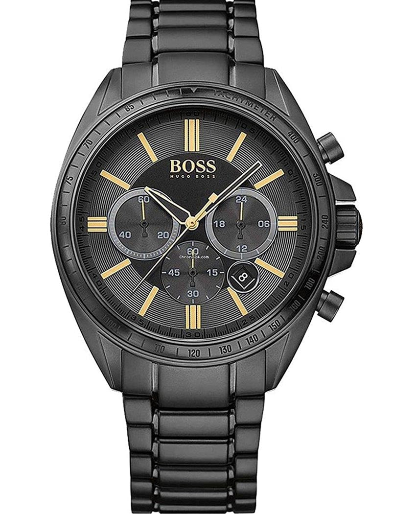 Hugo Boss Driver Black Dial Black Steel Strap Watch for Men - 1513277