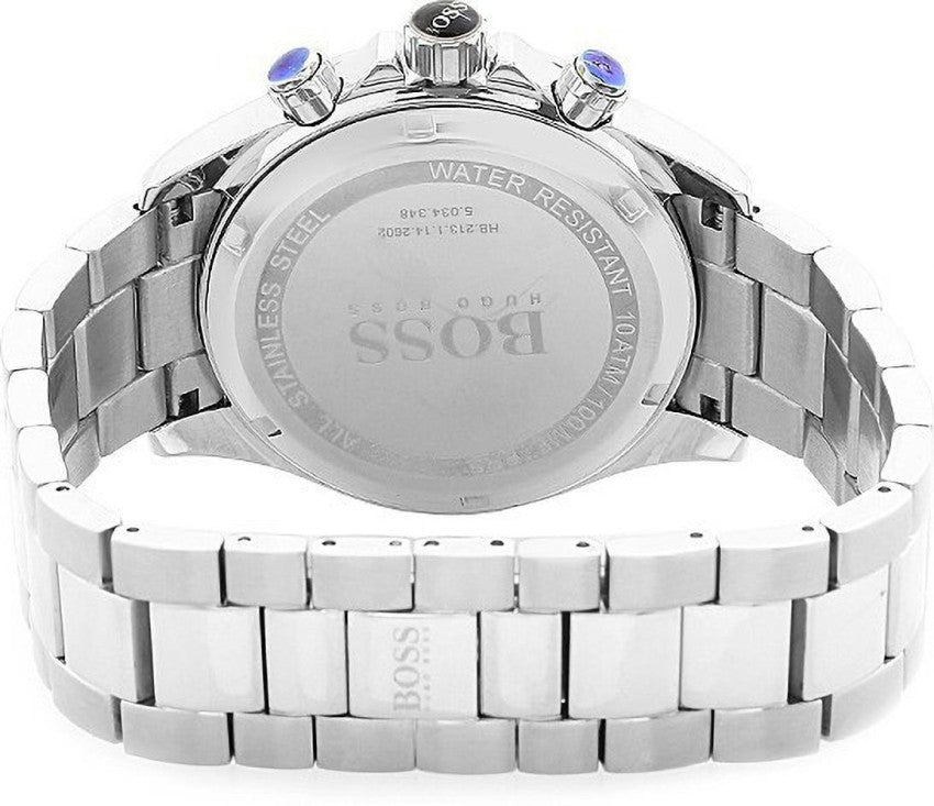 Hugo Boss Driver Black Dial Silver Steel Strap Watch for Men - 1512883