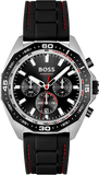 Hugo Boss Energy Chronograph Black Dial Black Silicon Strap Watch For Men - 1513969