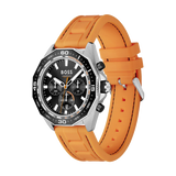 Hugo Boss Energy Chronograph Quartz Black Dial Orange Rubber Strap Watch For Men - 1513970