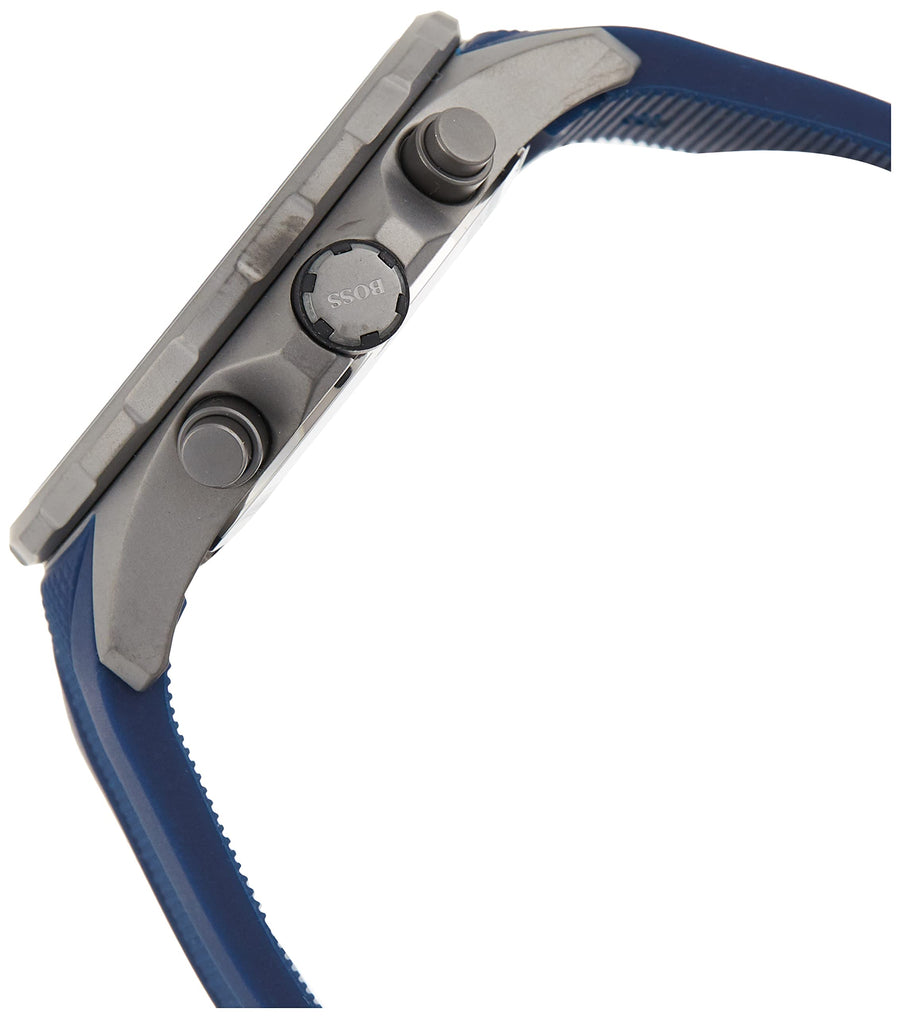 Hugo Boss Globetrotter Blue Dial Blue Silicone Strap Watch for Men - 1513821