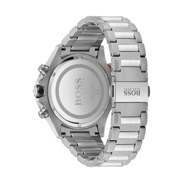 Hugo Boss Globetrotter Blue Dial Silver Steel Strap Watch for Men - 1513823