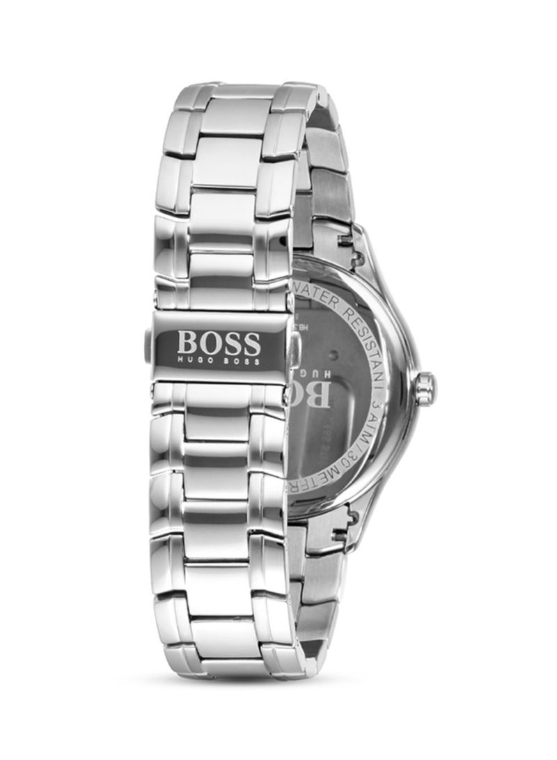 Hugo Boss Governer Black Dial Silver Steel Strap Watch for Men - 1513488