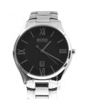 Hugo Boss Governer Black Dial Silver Steel Strap Watch for Men - 1513488