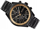 Hugo Boss Grand Prix Black Dial Black Steel Strap Watch for Men - 1513578