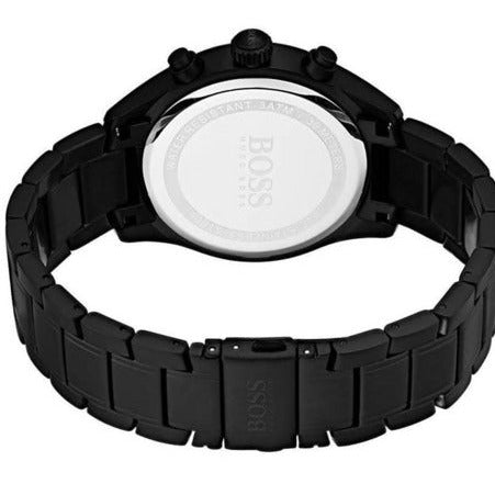 Hugo Boss Grand Prix Black Dial Black Steel Strap Watch for Men - 1513676