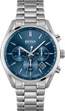 Hugo Boss Grand Prix Chronograph Blue Dial Silver Steel Strap Watch for Men - 1514226