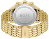 Hugo Boss Gregor Chronograph Brown Dial Gold Steel Strap Watch For Men - 1514051