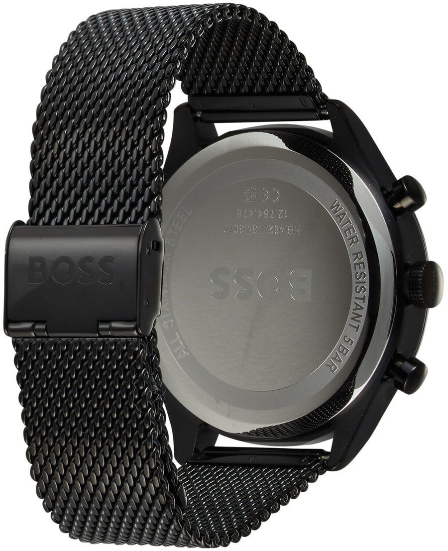 Hugo Boss Gregor Chronograph Black Dial Black Mesh Bracelet Watch For Men - 1514065