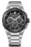 Hugo Boss Supernova Chronograph Black Dial Silver Steel Strap Watch for Men - 1513359