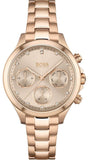 Hugo Boss Carnation Gold Dial Gold Steel Strap Watch for Women - 1502592