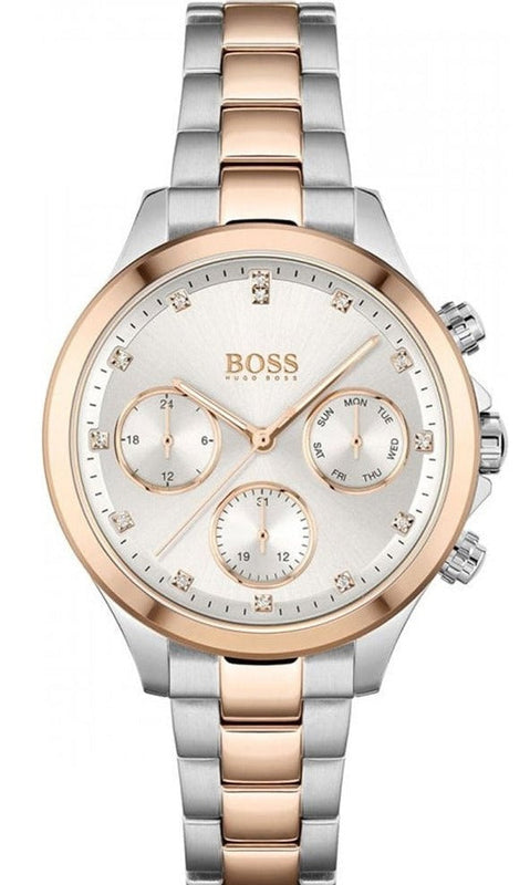 Hugo Boss Hera White Dial Two Tone Steel Strap Watch for Women - 1502564