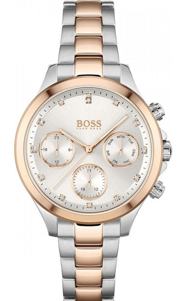 Hugo Boss Hera White Dial Two Tone Steel Strap Watch for Women - 1502564
