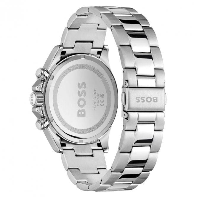 Hugo Boss Hero Chronograph Green Dial Silver Steel Strap Watch for Men - 1514217