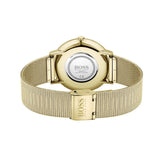 Hugo Boss Horizon Quartz Black Dial Gold Mesh Bracelet Watch For Men - HB1513735
