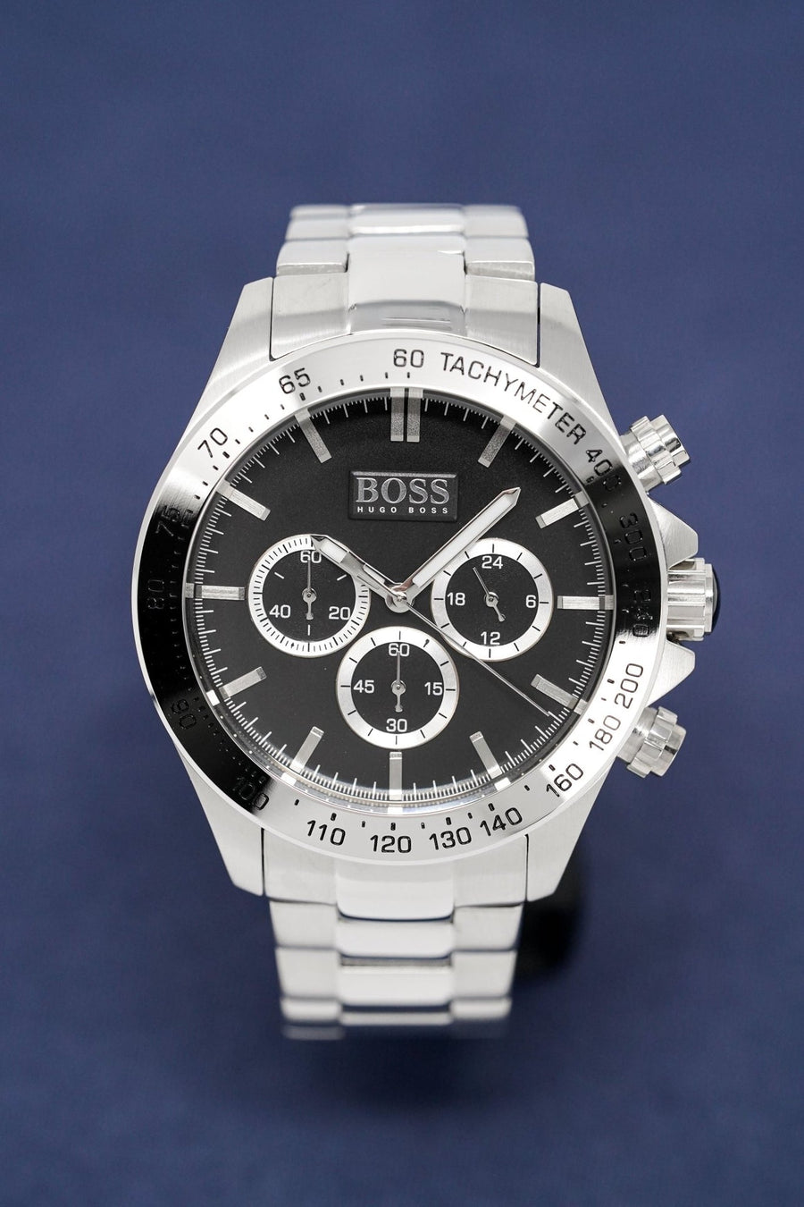 Hugo Boss Ikon Black Dial Silver Steel Strap Watch for Men - 1512965