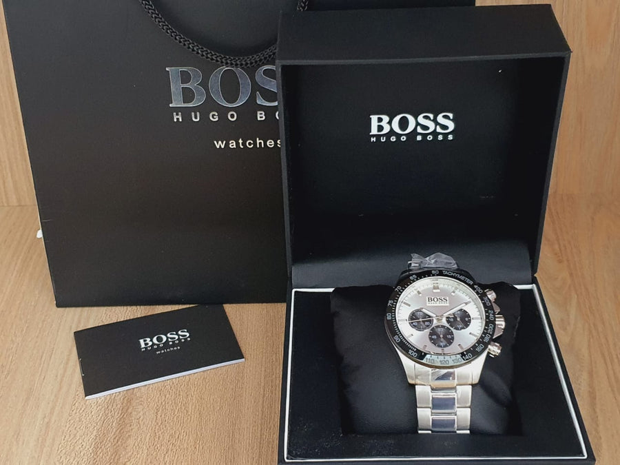 Hugo Boss Ikon White Dial Silver Steel Strap Watch for Men - 1512964