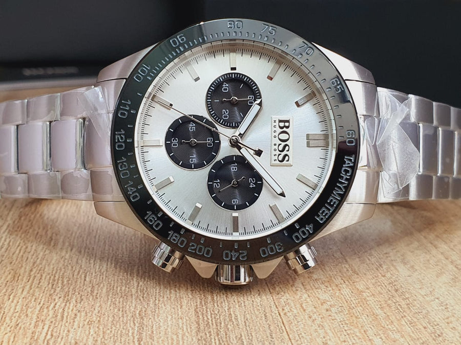 Hugo Boss Ikon White Dial Silver Steel Strap Watch for Men - 1512964