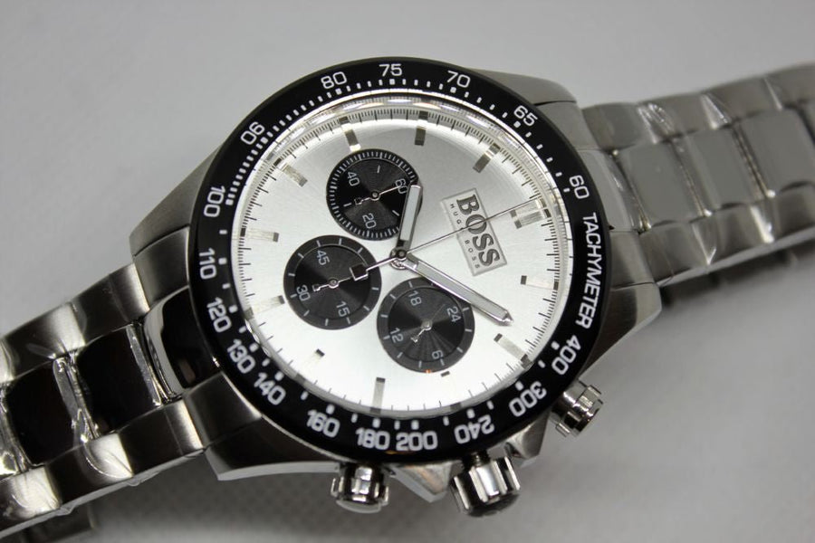 Hugo Boss Ikon White Dial Silver Steel Strap Watch for Men - 1512964
