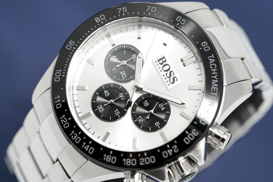 Hugo Boss Ikon White Dial Silver Steel Strap Watch for Men - 1512964