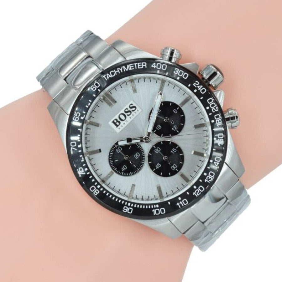 Hugo Boss Ikon White Dial Silver Steel Strap Watch for Men - 1512964