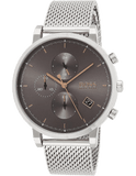 Hugo Boss Integrity Grey Dial Silver Mesh Bracelet Watch for Men - 1513807