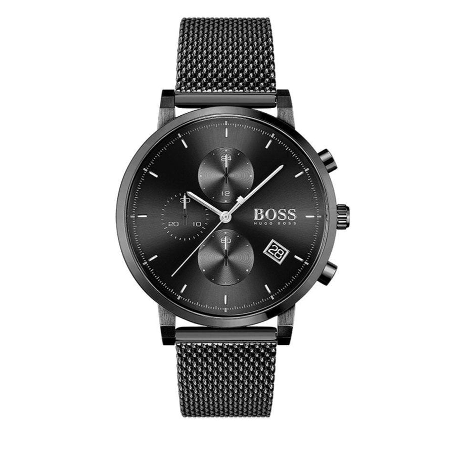 Hugo Boss Integrity Black Dial Black Mesh Bracelet Watch for Men - 1513813